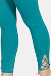 Zelocity Mid Rise Cotton Leggings - Blue Melange — thumbnail 5